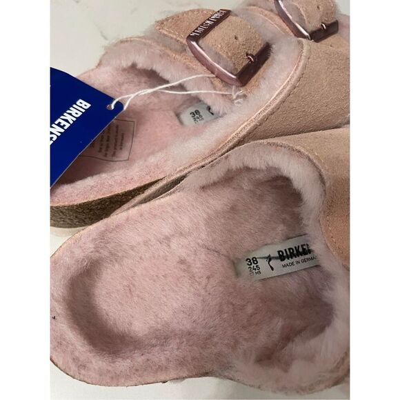Birkenstock Arizona Shearling Suede Leather Size 38 - Picture 9 of 12